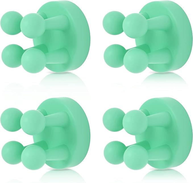 XoYoZo 4 pcs Silicone Toothbrush Holder Multi-Function Hook Waterproof self Adhesive Single Toothbrush Hook Plug Holder for Wall for Hanging Bathroom Kitchen Living Room Office