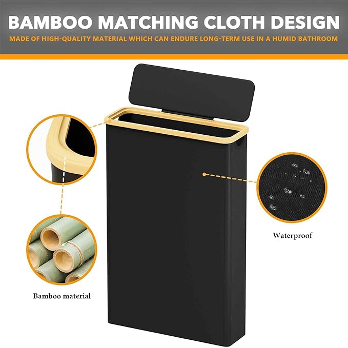 SpaceAid Extra Large Toilet Paper Storage with Lid, Hold up to 24 Regular Rolls or 18 Mega Rolls, Slim Toilet Paper Basket Holder Bin Container, Bathroom Accessories Organizer, Black