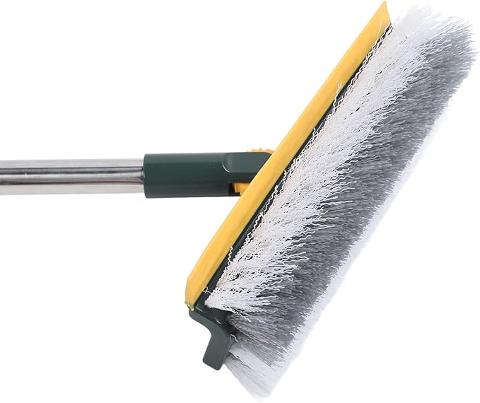 Fydun 2 in 1 Long Handle Floor Brush Scrubber Rotating Grout Brush with Stiff for Effective Bathroom and Kitchen (Green)