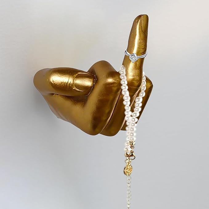 Middle Finger Toilet Paper Holder, Fun Wall Mount Toilet Paper Holder Key Holder, Jewelry Storage Fun Statues Sculptures, Bathroom Toilet Tissue Roll Paper Storage Holder