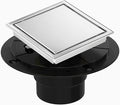 4 Inch Square Shower Floor Drain, Shower Drain Kit with Flange and 2 in 1 Tile-Insert Cover, Square Shower Drain, SUS 304 Stainless Steel Floor Drain,Silver