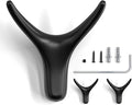 CARAGO Coat Hooks, Towel Hooks for Bathroom,3 Packs Metal Heavy Duty Wall Hooks, Suitable for Cloakroom, Living Room, Kitchen, Bathroom, for Hanging Clothes, Hats, Bags, Towels (Black Matte)