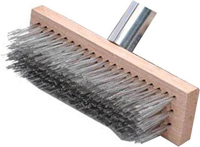 Floor Scrub Brush, Heavy Duty Rough Floor Brush Toilet Brush Floor Scrubber Brush with 20cm Stainless Steel Wire Deck Scrub Cleaning Tool for Outdoor Moss Removal