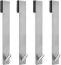 Shower Door Hooks(10 Inch),Extended Over Door Hooks for Bathroom Frameless Glass Shower Door,Stainless Steel Towel Hooks,Heavy Duty Rack Hooks for Robe,Towel-4 Pack-Silver