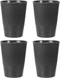 uxcell 4 Pcs Simple Toothbrush Cup, 3.3 x 3.3 x 4.2 Dishwasher Safe Bathroom Tumbler Reusable Plastic Cup Set for Storing Toothpaste Combs, Gray