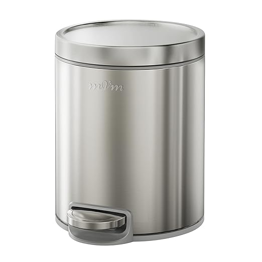 mVm Small Trash Can with Lid, 0.8 Gal Bathroom Trash Can, Compost Can Countertop for Kitchen Home Office (Tin)