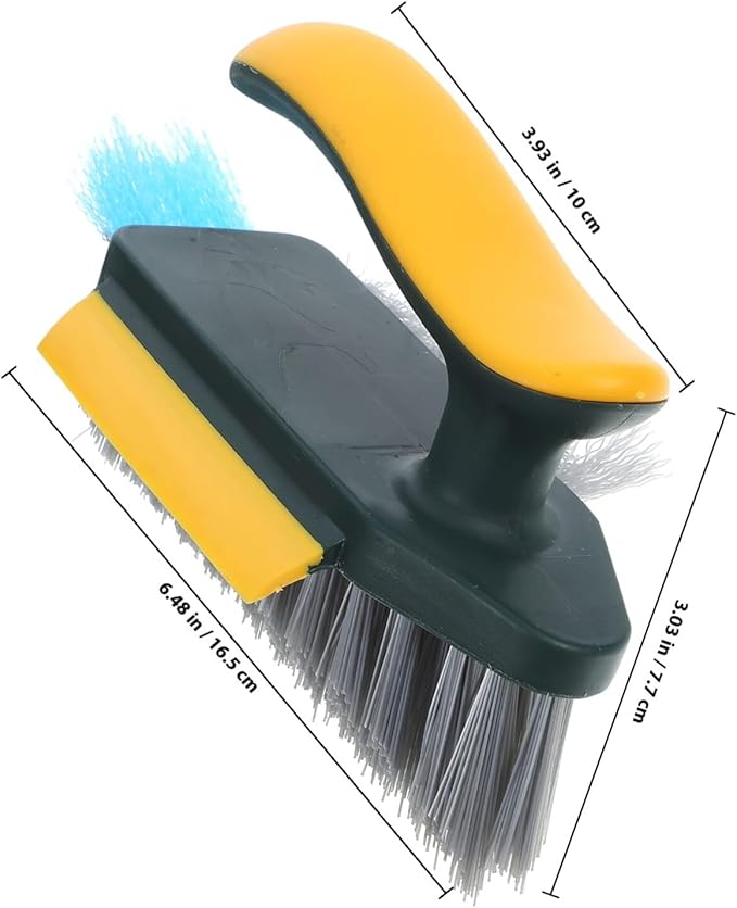 VICASKY Crevice Cleaning Brush for Bathroom and Kitchen, Hard Bristle Gap Cleaning Scrub Brush, 1pcs Yellow-Green, Multifunctional Household Sink and Tile Groove Cleaner
