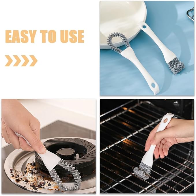 2pcs Soft Grout Cleaner Brush Set for Kitchen and Bathroom Ergonomic Handheld Crevice Cleaning Tool for Hard Reach Gaps and Corners Multi-Functional Design
