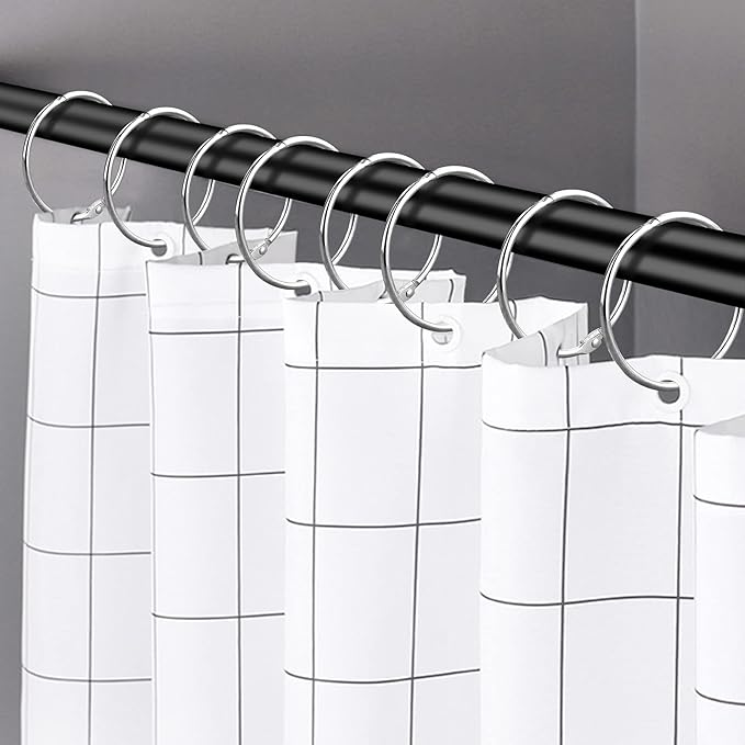 24 Pack Shower Curtain Rings, Rustproof Decorative Shower Curtain Hooks Metal Round Shower Ring Hooks for Bathroom Shower Rod (Chrome)