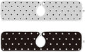 2 PCS Kitchen Sink Splash Guard 23.6 Inch Faucet Mat for Kitchen Sink Bathroom Sink Faucet Absorbing Drip Drain Mat Pad Microfiber Soft Washable Black and White Polka Dot