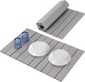 Large Stone Dish Drying Mat for Kitchen Counter, Ultra Absorbent Diatomaceous Earth Mat with PU Leather Cover Stain-resistant Quick Drying, Collapsible Stone Mats for Dishes Cups 23.6"x15.3"