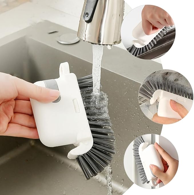 Window Track Cleaning Brush Grooves Cleaner with Detachable Design, Household Groove Gap Cleaning Tool for Kitchen and Window Tracks, Gray