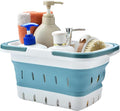 Haundry Portable Shower Caddy Basket, Foldable Caddy Basket with Handles, Collapsible Storage Organizer for Bathroom, Kitchen, College Dorm,Gym (Blue)