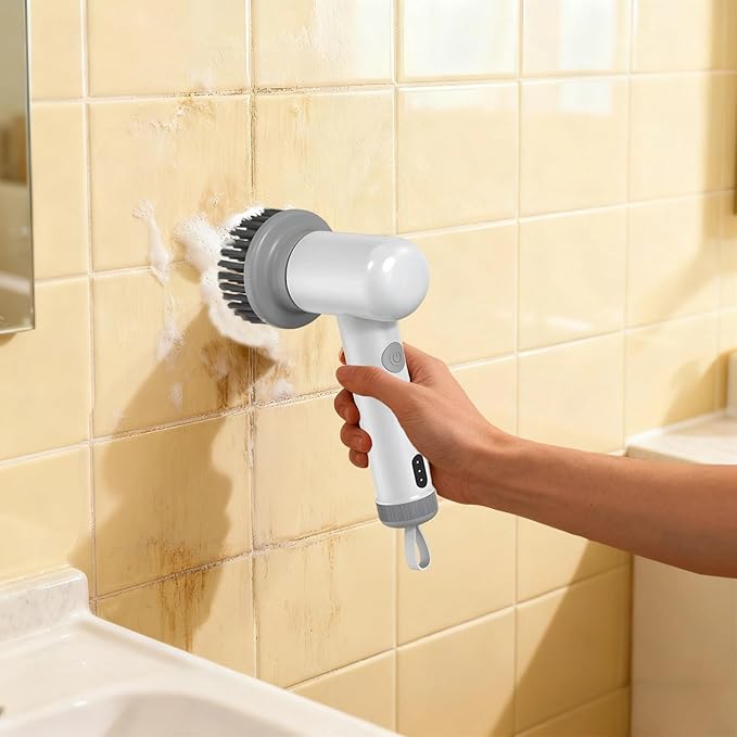 Multiple Brush Heads Electric Cleaning Brush, Dual-Speed Scrubber, Type-C Charging, Ipx6 Waterproof, For Kitchen And Bathroom