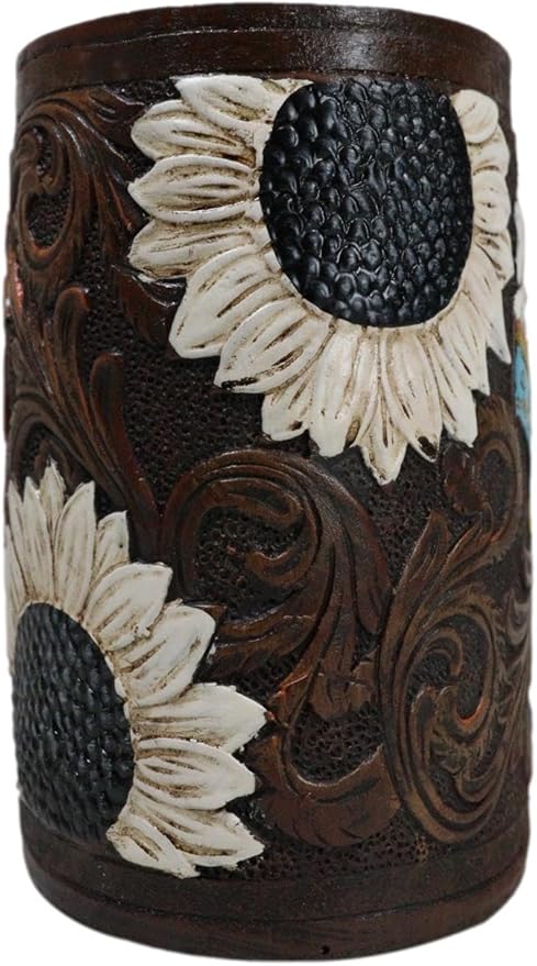 Ebros Gift Southwestern Native American Indian Chief Headdress Eagle Feathers with Scrollwork Toothbrush and Toothpaste Holder Bathroom Vanity Accent Decor Accessories