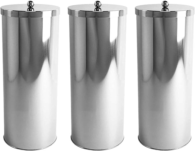 Huji Rust Resistant Stainless Steel Toilet Paper Roll Canister Holder for Bathroom Storage (3, Toilet Paper Canister)