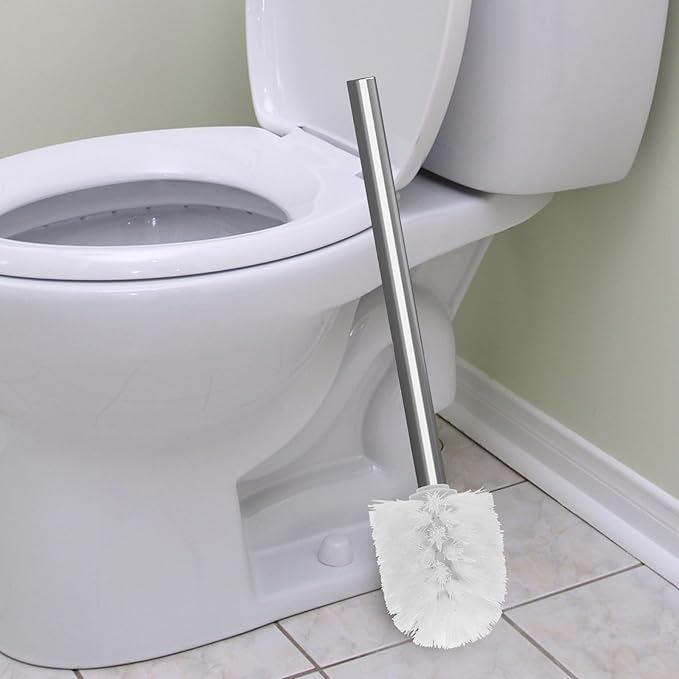 Alipis Toilet Brush Replacement Heads 2pcs White Plastic Scrub Brush Heads 80x100mm Replaceable for Bathroom Cleaning