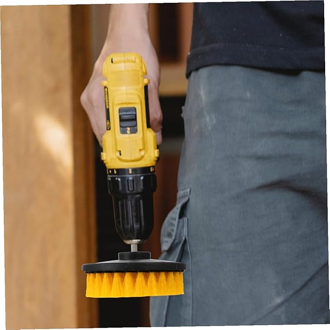 Mobestech 1pc Electric Drill Brush Portable Floor Scrubbing Tool Hollow Brush for Cleaning Bathtubs Tile Grout and Carpets