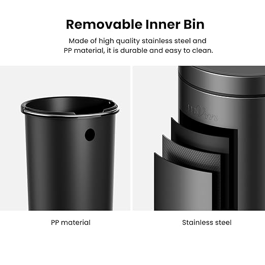 mVm Small Trash Can, 0.8 Gal Bathroom Trash can, Kitchen Compost Can Countertop Home Office (Black)