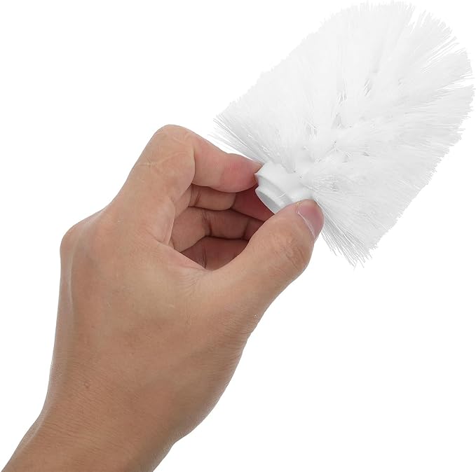 Alipis Toilet Brush Replacement Heads 2pcs White Plastic Scrub Brush Heads 80x100mm Replaceable for Bathroom Cleaning