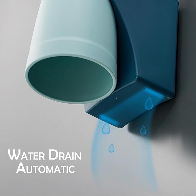 2 in 1 Magnetic Cup Toothbrush Holder for Bathroom,Wall Mounted Drill-Free Electric Toothbrushes Storage Organizer Space Saving, for Waterpik Oral-B, Family Father Mother and Son/Daughter (Rosepink)