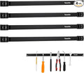 18" Magnetic Tool Holder Strip, 4 Pieces Black Metal Tool Organizer Rack with Stainless Steel Surface, Magnet Bar for Garage Workshop, Easy To Install with Mounting Screws