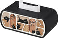 Kitty Cat Tissue Box Cover Rectangle, 4 Inches High Tissue Box Holder for 120(3-Ply)/160(2-Ply) Count Boxes, Stylish Curved Edge Tissue Holder for Bathroom Living Room Car Office (Black)
