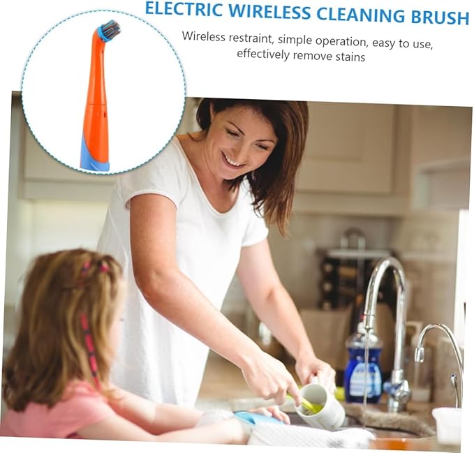 Unomor Electric Cleaning Brush Kitchen Bathroom Dish Scrubber Plastic Scrubbers Easy to Clean