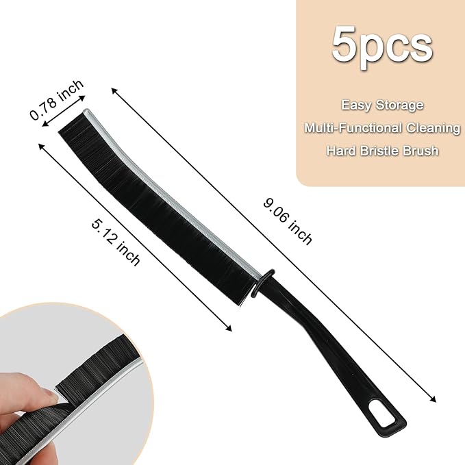 6PCS Crevice Cleaning Brush,Gap Cleaning Brush, Slim Flat Curved Brush for Narrow Gaps,Deep Crevices and Small Spaces,Hard Bristle Brush,Easy to Clean, No Residue, Kitchen & Bathroom Cleaning