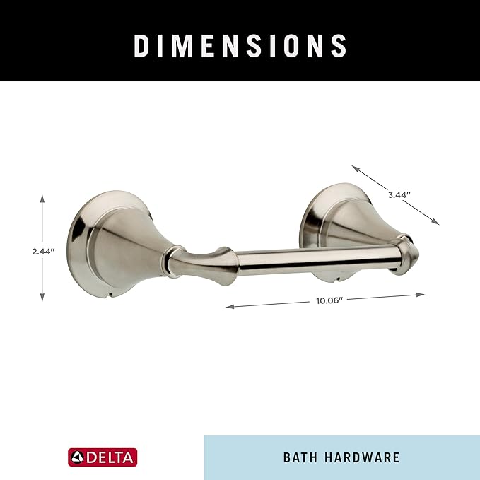 DELTA FAUCET Rubber Limited 79450-SS Linden Wall Mount Pivot Arm Toilet Paper Holder Bath Hardware Accessory in Stainless Steel