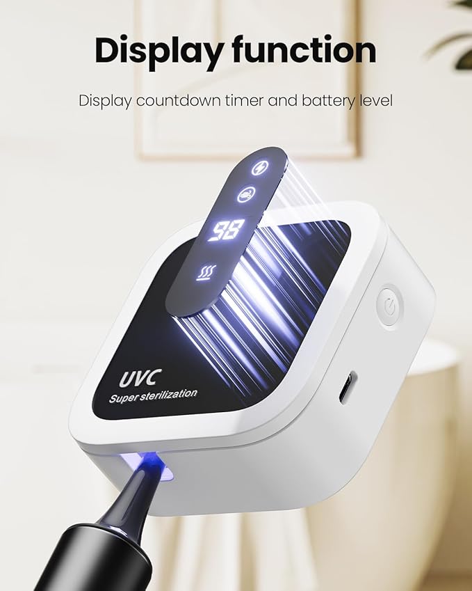 Toothbrush Holder, Electric Travel Toothbrush Organizer, LED Smart Screen, Rechargeable Portable Toothbrush Timer for Bathroom Wall-Mounted