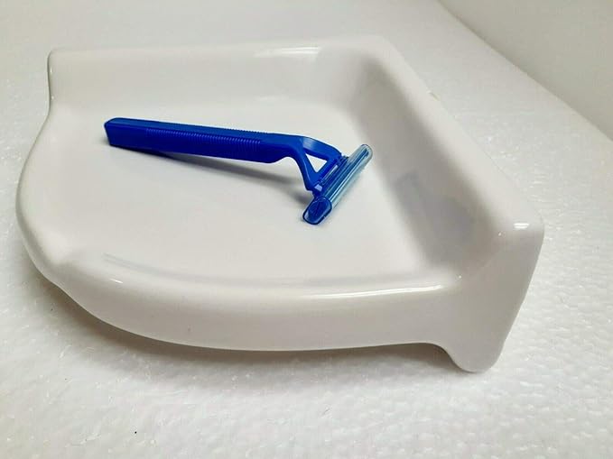 Bright White Ceramic Corner Shower Shelf Ledge Soap Tray Arctic White Daltile Color 0190 Medium 7.5 inch