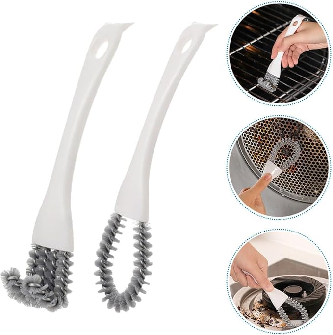 2pcs Soft Grout Cleaner Brush Set for Kitchen and Bathroom Ergonomic Handheld Crevice Cleaning Tool for Hard Reach Gaps and Corners Multi-Functional Design