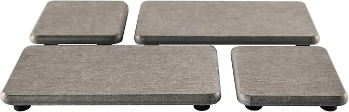 Water Absorbent Stone Tray for Sink, Quick-Drying Diatomite Soap Dish, Modern Home Kitchen & Bathroom, 2pcs 3.15 x 3.15in + 2pcs 6.3 x 3.15in, Grey