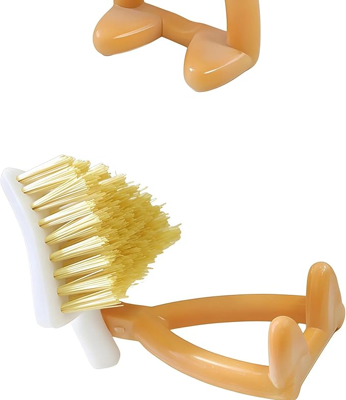 V-Shape Crevice Cleaning Brush with Stand-Up Design Foldable Triangular Grout Scrub Brush for Kitchen Sinks, Bathroom Corners,Tile Floors,Ideal for Gaps,Aseboard And Patio Deck & Window Tracks