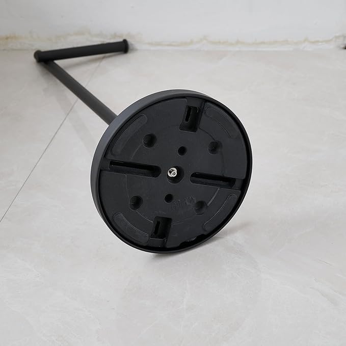 BWE Black Toilet Paper Holder Free Standing Toilet Paper Holder for Bathroom Toilet Paper Storage Holder Stand with Non-Slip Stable Base Modern Stainless Steel Toilet Tissue