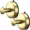 DGYB Suction Cup Hooks for Shower Set of 2 Removable Stainless Steel Towel Hook for Bathroom Glass Window Door Wall and Suction Wreath Hook for Hanging Robe, Loofah, Coat - Gold