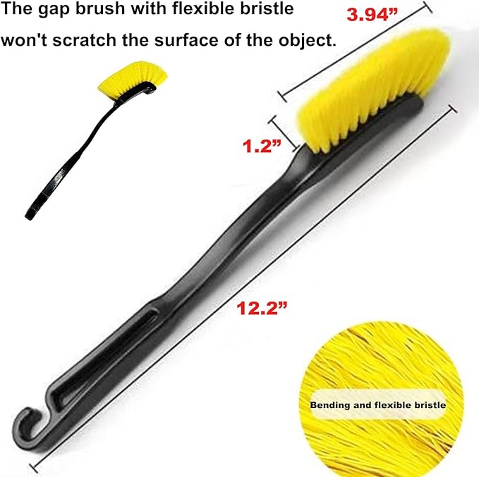 Crevice Cleaning Brush Multi Functional Gap Scrub Brush Tools for Kitchen Corners, Faucets, Baseboards & Bathroom Shower Tile Gaps, Grout, Sink & Household Tight Spaces, Dead Corners, Vehicle, Window