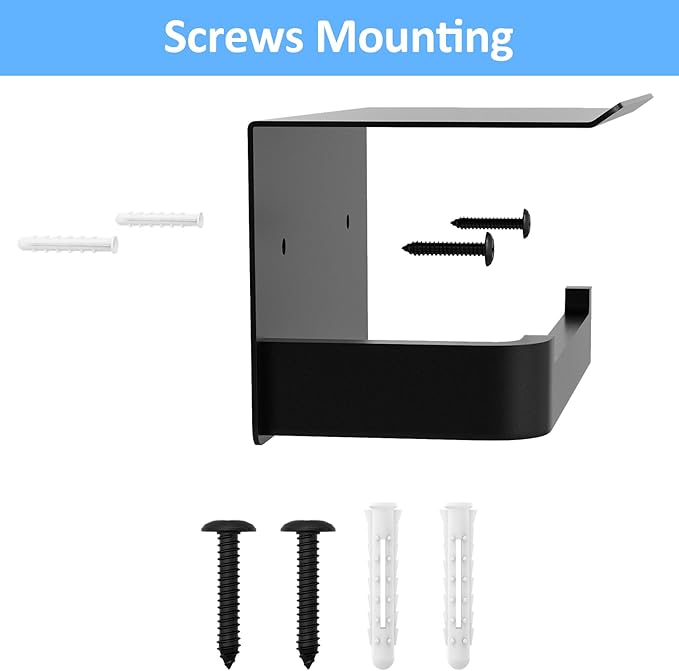Toilet Paper Holder with Phone Shelf, Matte Black Toilet Paper Holder Wall Mount, Rustproof Stainless Steel Bathroom Storage