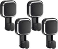 LEVERLOC 4 Pack Suction Cup Hooks for Inside Shower, Powerful Vacuum Suction Shower Holder for Towel, Loofah, Clothes, Damage Free Hanging Bathroom Wall Hooks, Easy to Install and Remove, Black