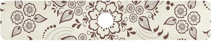 Kitchen Faucet Absorbing Mat Sink Splash Guard Behind Faucet Drip Catcher Trimmable for Bathroom RV Bar 30x5.4in 1PCS Arabesque Retro Floral