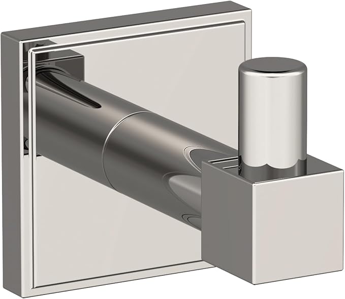 Amerock BH36070PN | Polished Nickel Single Robe Hook | 1-7/8 in. (48 mm) Length Towel Holder | Appoint | Towel Hook for Bathroom | Bathroom Hardware | Bath Accessories