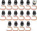 16 Pack Metal Garage Hooks S Hooks Heavy Duty Metal Large S Hooks and Broom and Mop Holder Broom Hooks for Mop Shovel Rake Shed Garden Lawn Yard(Orange)