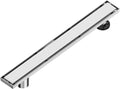Neodrain 28-Inch Offset Linear Shower Drain with Tile Insert Grate Cover, Brushed 304 Stainless Steel Rectangle Side Outlet Shower Floor Drain, Adjustable Leveling Foot, Hair Strainer/Catcher