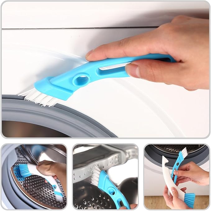 NUOBESTY Detachable Dual-Head Cleaning Brush for Washing Machine Drum and Floor Tiles, Small Multi-Functional Scrub Brush for Bathroom and Kitchen Groove Cleaning Random Color Random Color