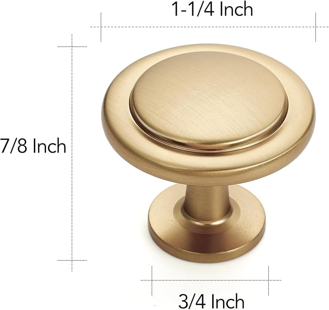 Ravinte 50 Pack 1-1/4 inch Kitchen Cabinet Knobs Champagne Bronze Dresser Zinc Pulls Door Drawer Handles for Dresser Drawers