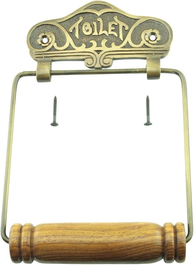Renovators Supply Toilet Paper Holder - Antique Wall Mount Toilet Paper Holder - Sanitary Paper Holder - Vintage Bathroom Decor - Colonial Tissue Holder - Antique Brass, Victorian, Pack of 1