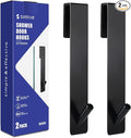 Simtive Extended Shower Door Hooks (7-Inch), Over Door Hooks for Bathroom Frameless Glass Shower Door, Towel Hooks, 2-Pack, Black