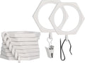 BlastHome® Luxury Curtain Rings - Premium Metal with Quiet, Smooth, Removable Nylon Inserts - Pinhooks and Clips Included - 1 1/2" Inside Diameter - 9 Rings for One Standard Curtain - Brushed White