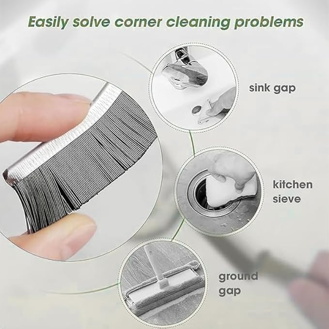 COLLECTALE Hard-Bristled Crevice Cleaning Brush, Stiff Bristle Cleaning Brush Set for Tough Grime – Multi-Surface Scrubber for Bathroom, Kitchen, Tile Grout and Hard-to-Reach Crevices (4PCS)